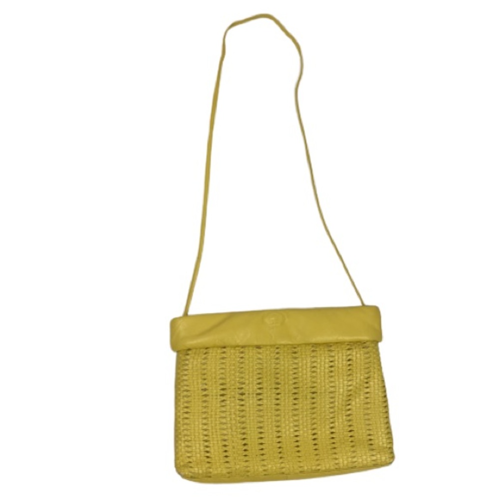 Etienne Aigner Woven Yellow Crossbody Bag